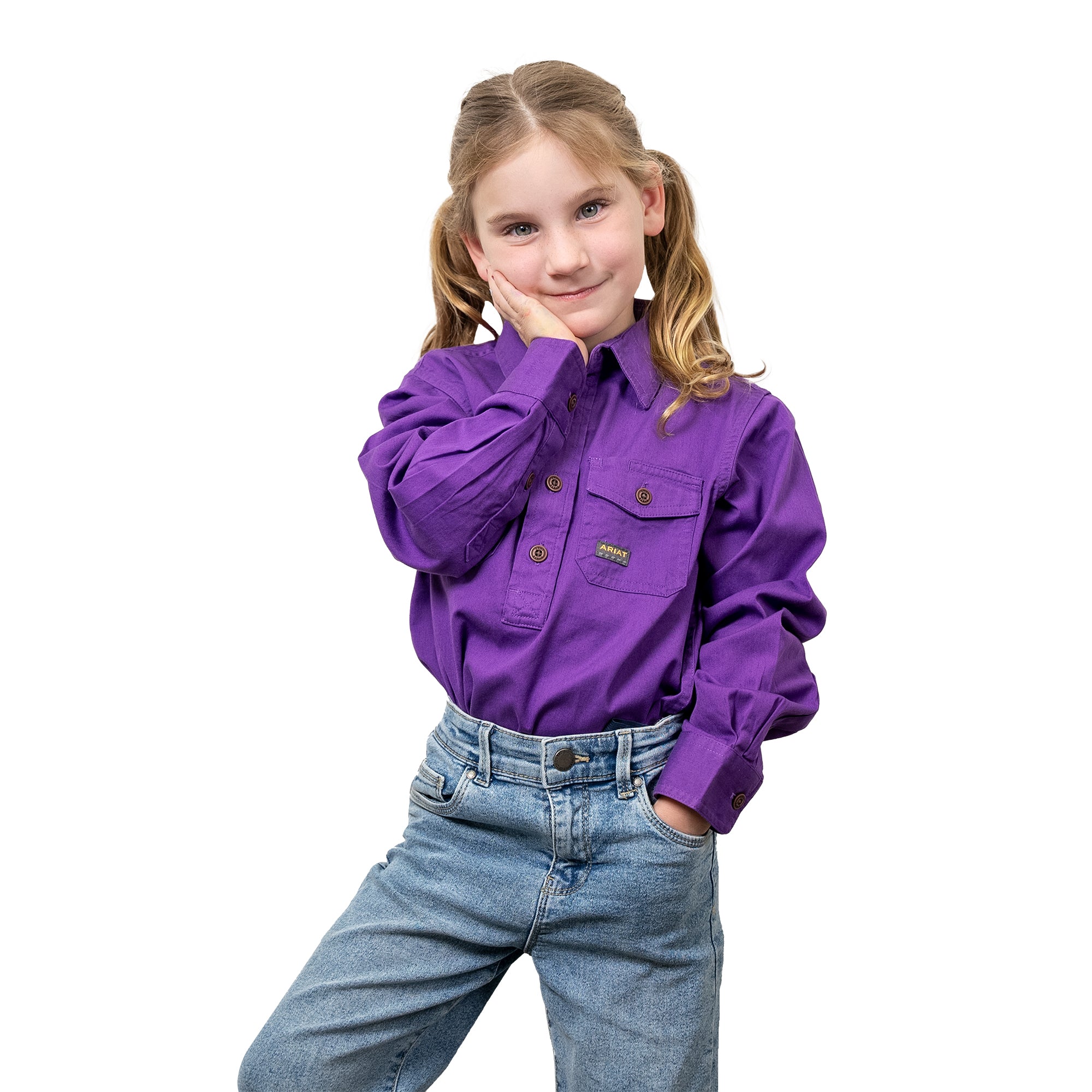 Youth Rebar Half Button Workshirt - Image 3