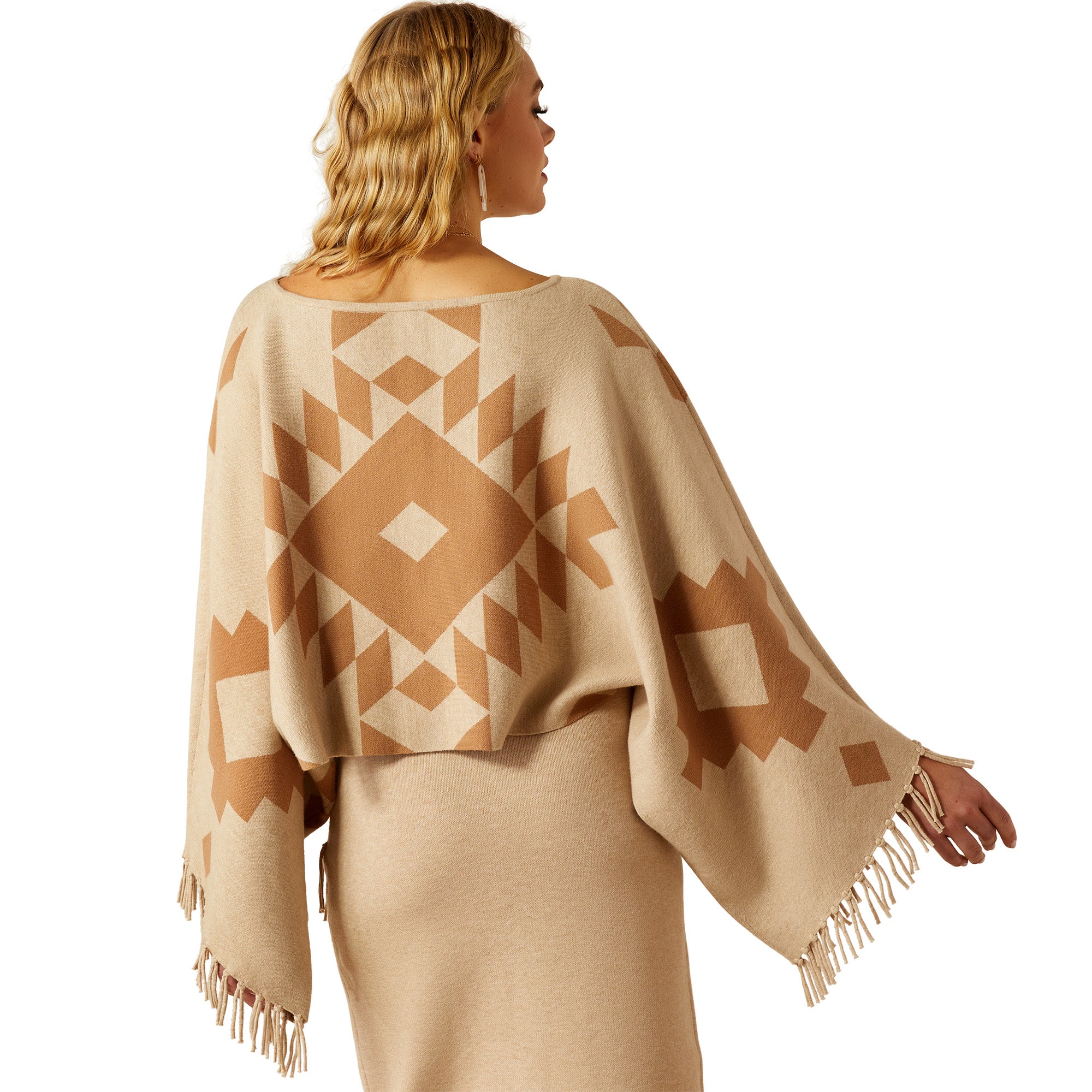 Sunset Chic Sweater Poncho - Image 2