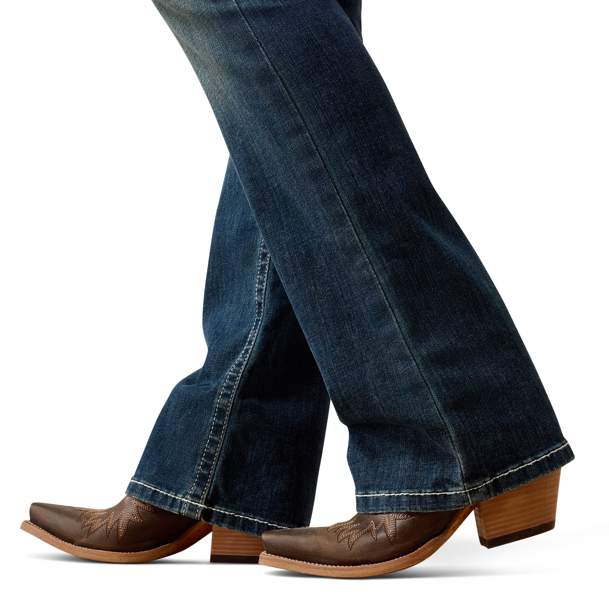 R.E.A.L. Mid Rise Stretch Whipstitch Boot Cut Jeans - Image 5