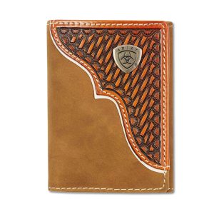 Tri-Fold Wallet - Basket Weave Overlay
