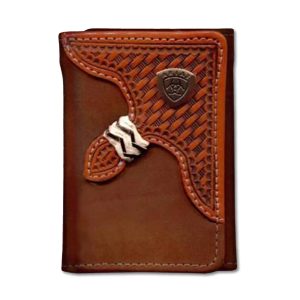 Tri-Fold Wallet - Basket Weave Overlay